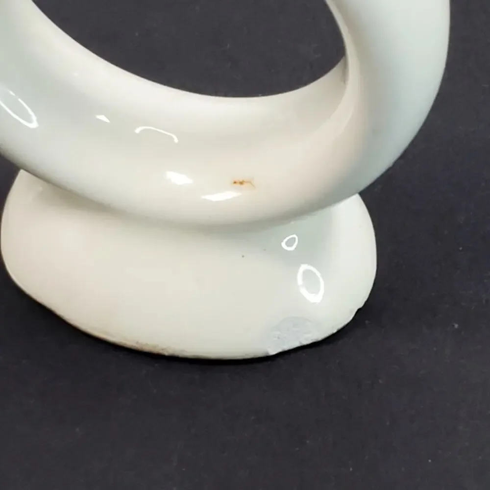Vtg O'roark 1982 White Ceramic Napkin Ring Set Tableware Decor Retro Lot of 5